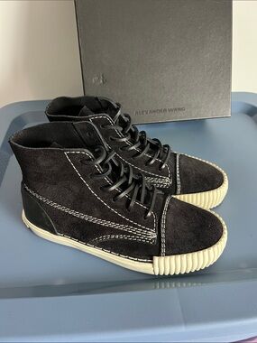 Alexander Wang perry lace-up hightop sneakers black suede 37